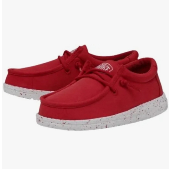 Hey Dude Wally Slub Canvas- Red - Picture 2 of 5